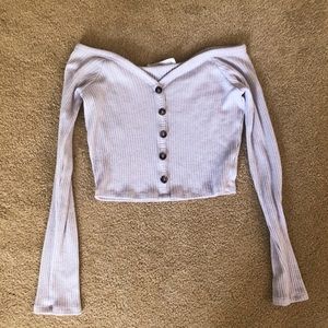 Cropped off the shoulder top